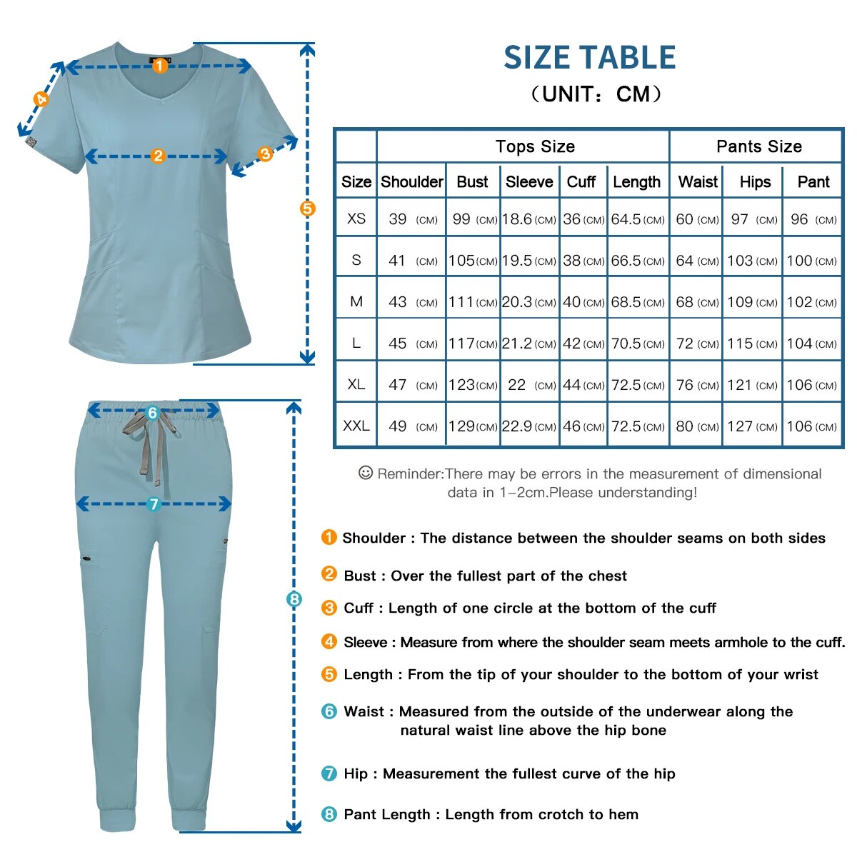 Short Sleeve Scrubs Surgical Nursing Uniforms Nurse Women V-neck Pocket Workwear Dentist Medical Uniforms Men Clinic Scrub Suit