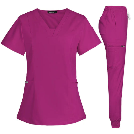 Women Scrubs Sets Nurse Accessories Medical Uniform Slim Fit Hospital Dental Clinical Workwear Clothing Surgical Overall Suits