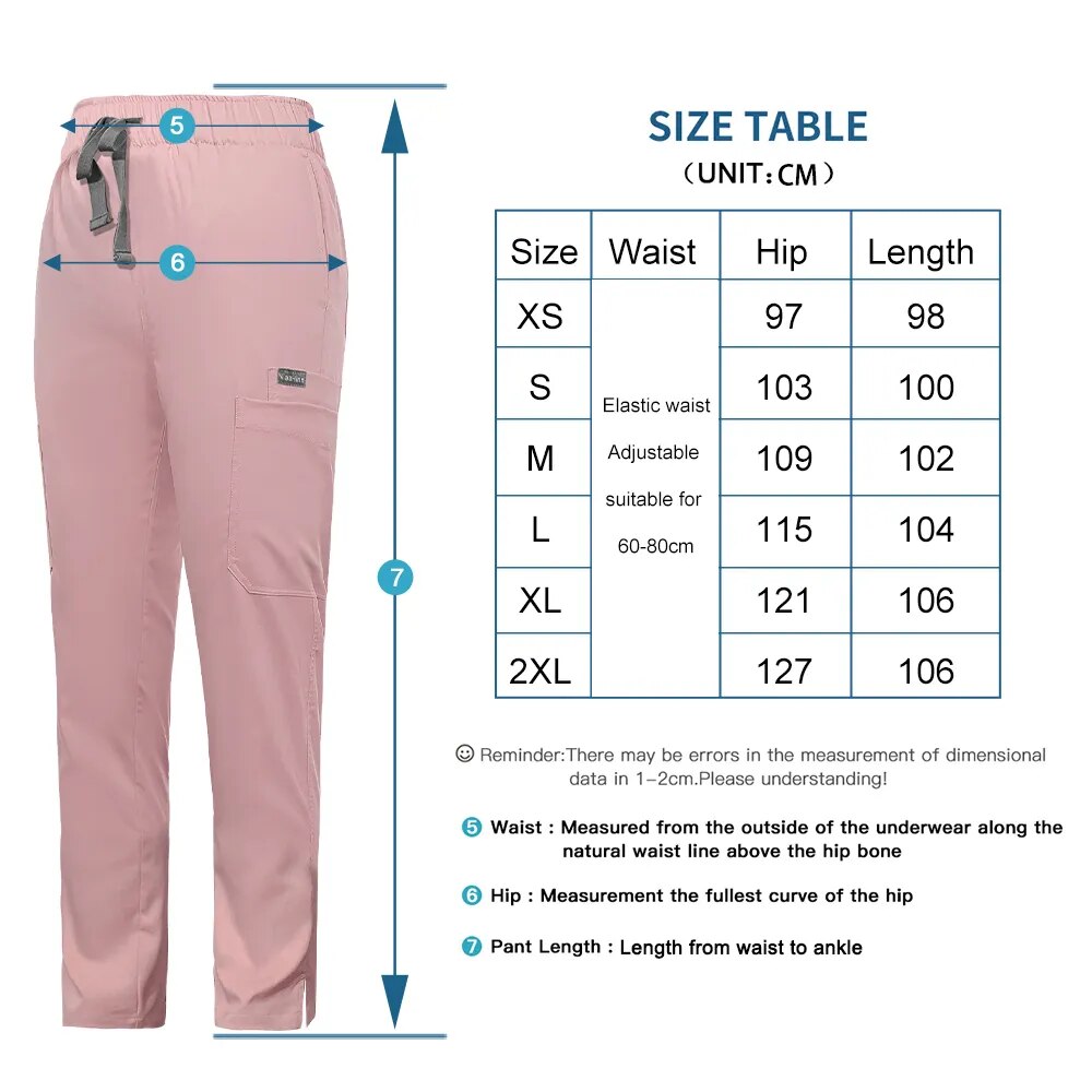 Elasticity Pet Clinic Nurse Work Pant High Quality Solid Color Dentist Nursing Scrub Women Bottoms Hospital Doctor Work Clothing