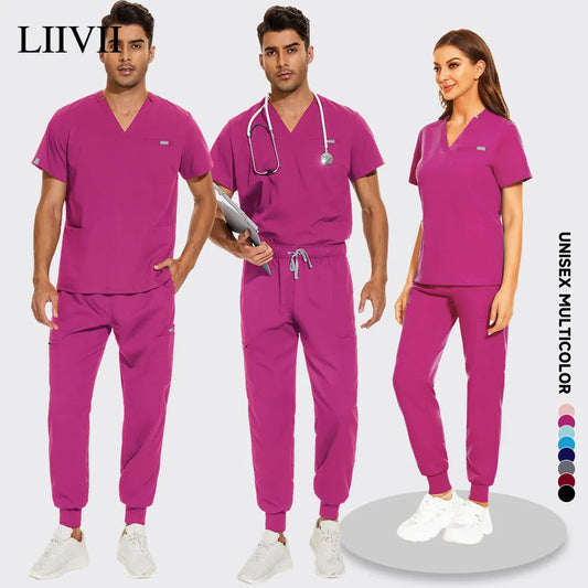 Wholesale Women's Scrub Clothing Sets Medical Scrubs Suit Nursing Uniform for Men Medical Nurse Scrub Sets Stretch Quick-dry