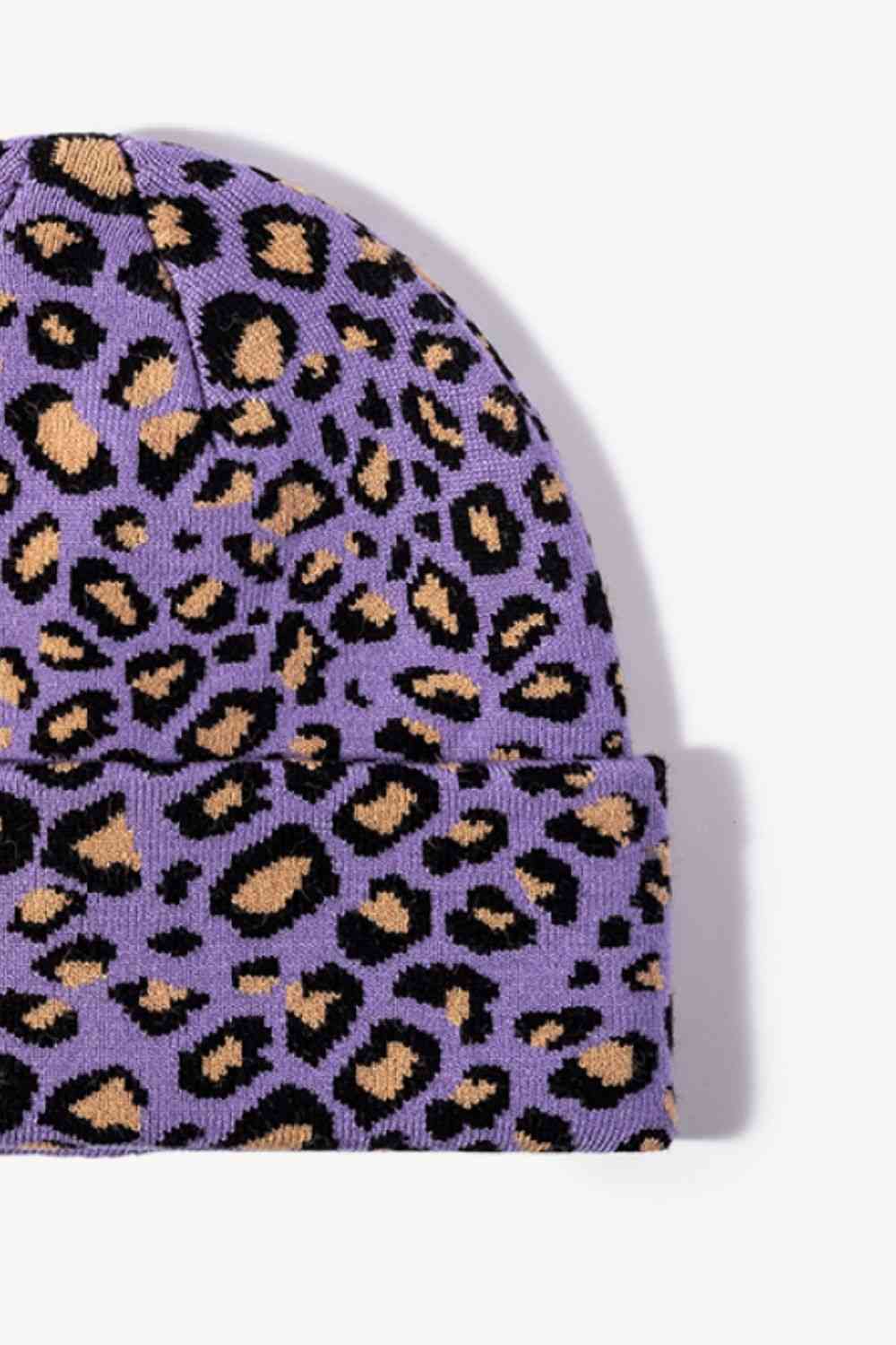 Leopard Pattern Cuffed Beanie