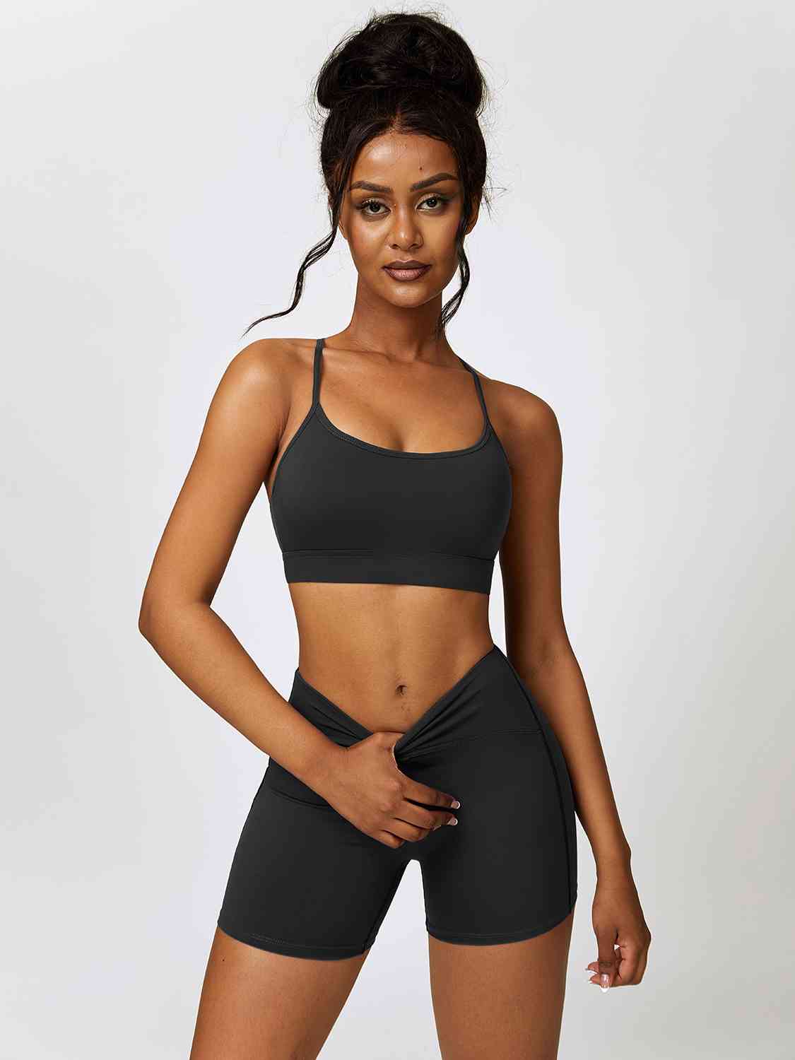 Sport Bra and Wide Waistband Shorts Set