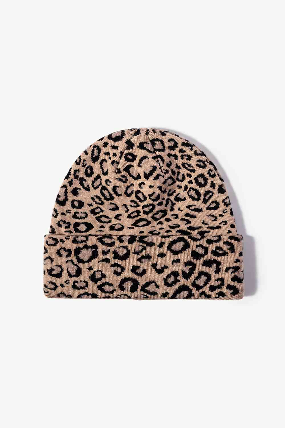 Leopard Pattern Cuffed Beanie